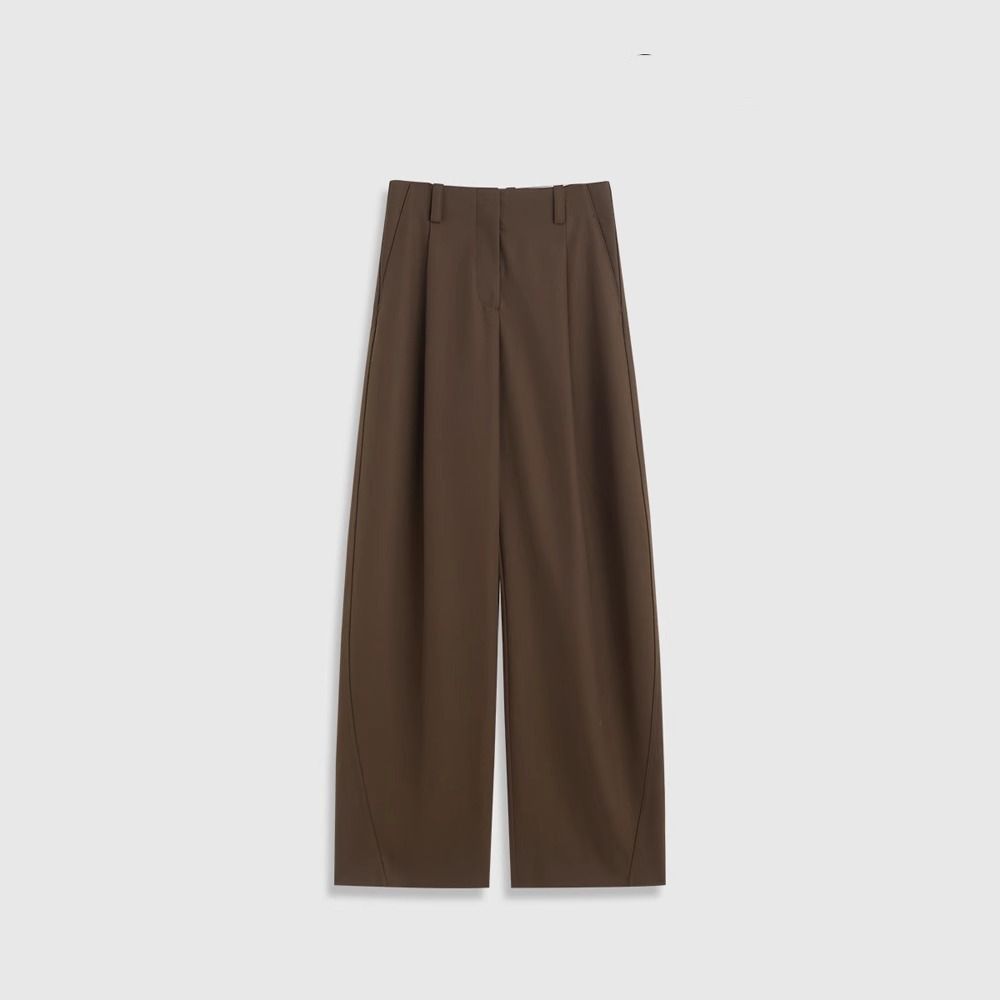 Elegant High-Waisted Wool Wide-Leg Pants - Premium Fine-Spun Fabric, Slimming & Versatile For Office & Casual Wear_voghion.com