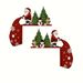 1pc Wooden Christmas Door Corner Decorations - Santa Claus, Reindeer, And Snowman, Bedroom – No Power Needed_voghion.com