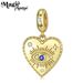 Bijoux pour femmes MAGIC CHARMS Œil de démon en forme de cœur S925 en argent sterling plaqué or pendentif bracelet accessoires de bricolage_voghion.com