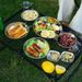 Outdoor Stainless Steel 17-Piece Dining Set - Camping Cookware With Grill Plate Soup Bowls & Plates Portable BBQ Utensils For Road Trips_voghion.com