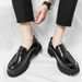 TerraStride Loafers Men Thick Sole Increasing Large Size British Style Casual Glossy Inner Height Increase 6cm8 Slip-On Round Toe_voghion.com