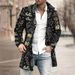 Men's Coat - New Fall/Winter Style Woolen Stand Collar Mid-Length Printed Casual Coat_voghion.com