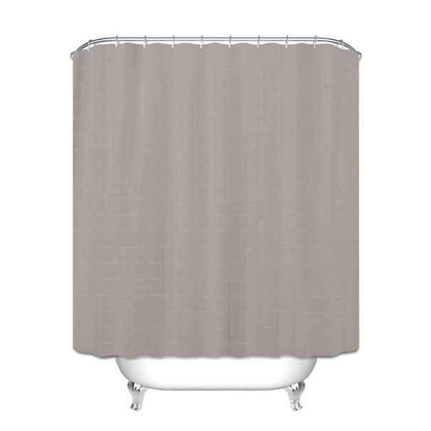 Waffle Weave & Check Jacquard Shower Curtain – Premium Polyester Water-Resistant Bath Liner (Modern Stripes/Grid Patterns, 11 Trendy Colors)_voghion.com