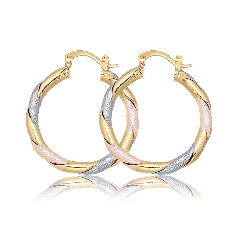 Orecchini rotondi versatili e colorati in oro, dolci, semplici e alla moda, da donna, stile cerchio_voghion.com