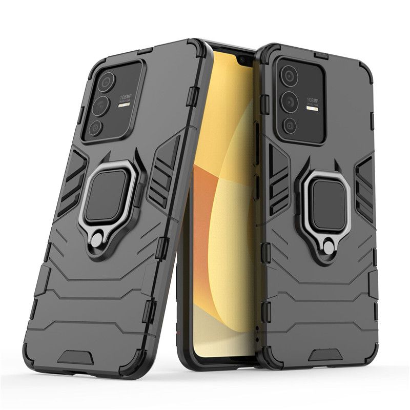 Für vivo V23 V21 V21e V20 SE Pro Hybrid Hard PC + Soft TPU Armor Surper Anti-Drop Case Rotating Ring Stand Holder Cover_voghion.com