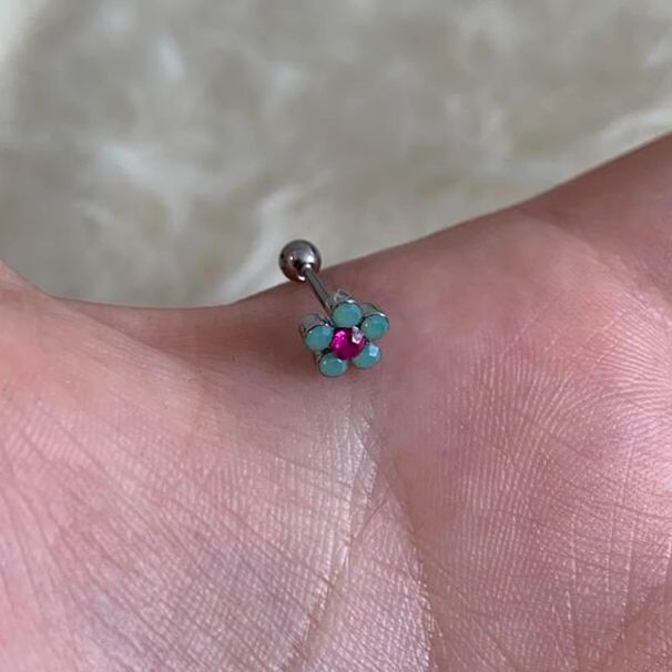 Nuovi orecchini cinesi a forma di fiore piccolo, rosso e blu, per donna, in stile etnico versatile e super lucido, di alto valore_voghion.com