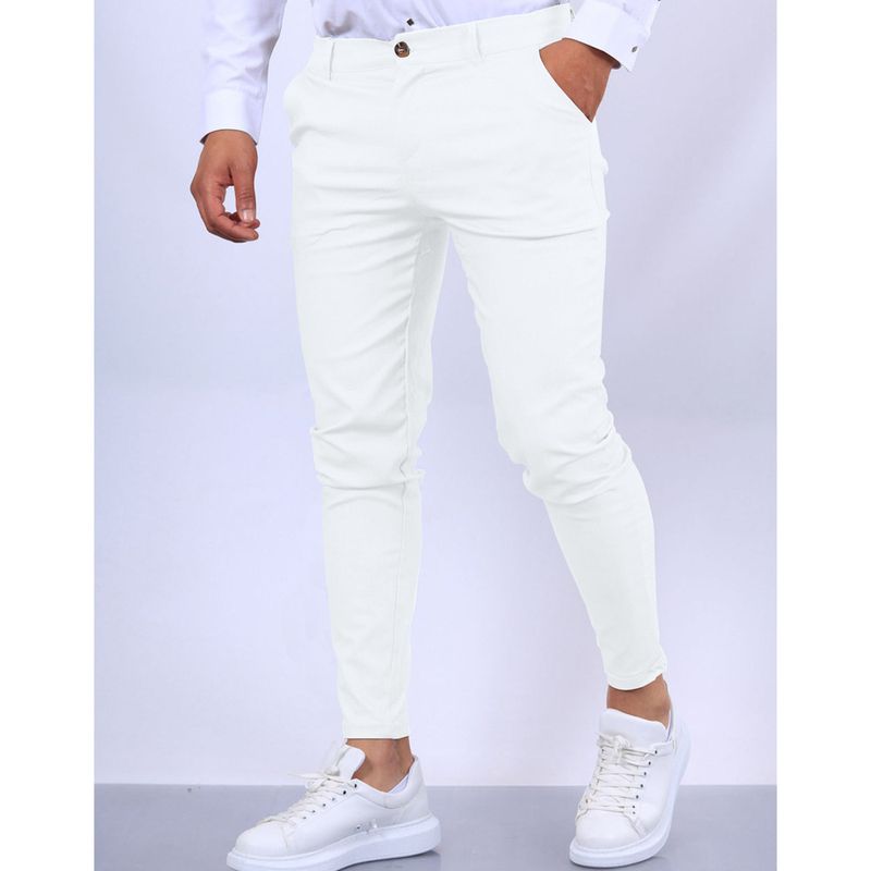 Pantaloni casual da uomo, pantaloni dritti, da lavoro, tinta unita, aderenti, formali_voghion.com