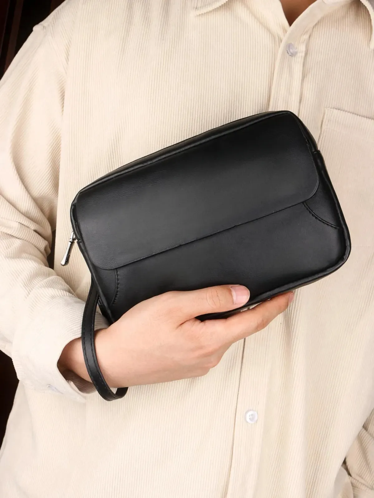 Minimalistische Retro-Handtasche, modisch für Business und Freizeit, tragbar, großes Fassungsvermögen, multifunktionale Clutch, Handytasche_voghion.com
