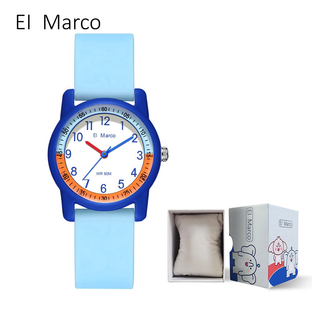 Round Dial Waterproof Quartz Watch For Kids And Teens - Stylish Casual Timepiece With 50M Water Resistance, Japanese Movement, And Durable TPU Strap_voghion.com