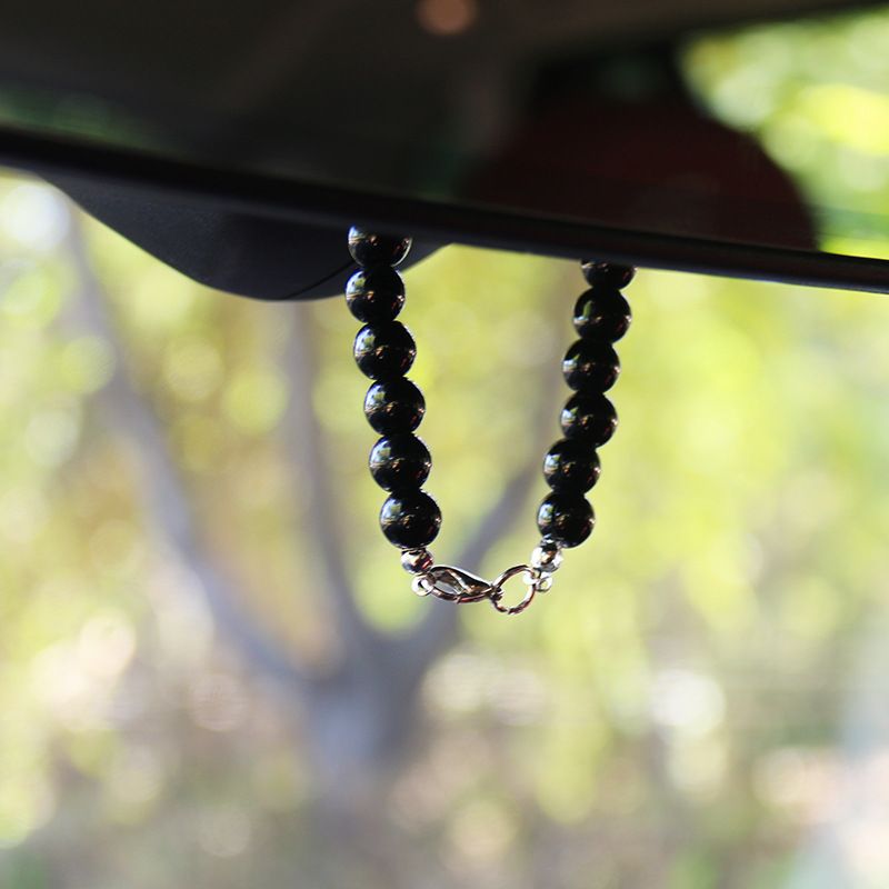 Lanț de mărgele acrilice pandantiv pentru oglindă retrovizoare pentru mașină, accesorii de bijuterii, clopoțel de vânt, fulg de zăpadă, mașină cu flori veșnice_voghion.com