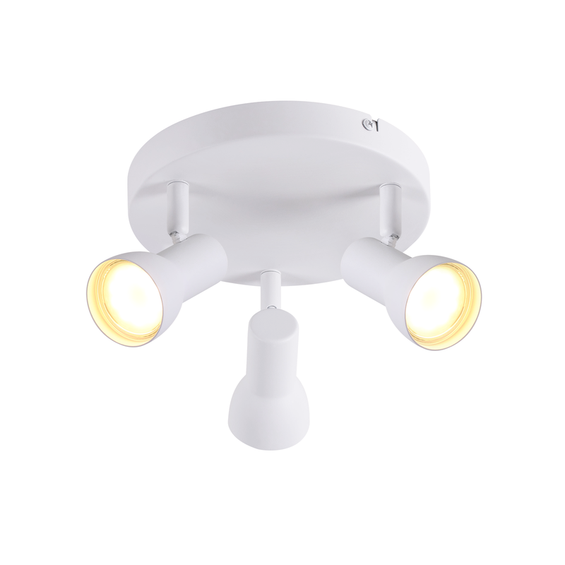 Deckenstrahler 3 Flammig Deckenlampe Weiß - Deckenleuchte Modern Rund Strahler Innen Deckenspots Metall GU10 Schwenkbar Für Schlafzimmer Küche Flur_voghion.com