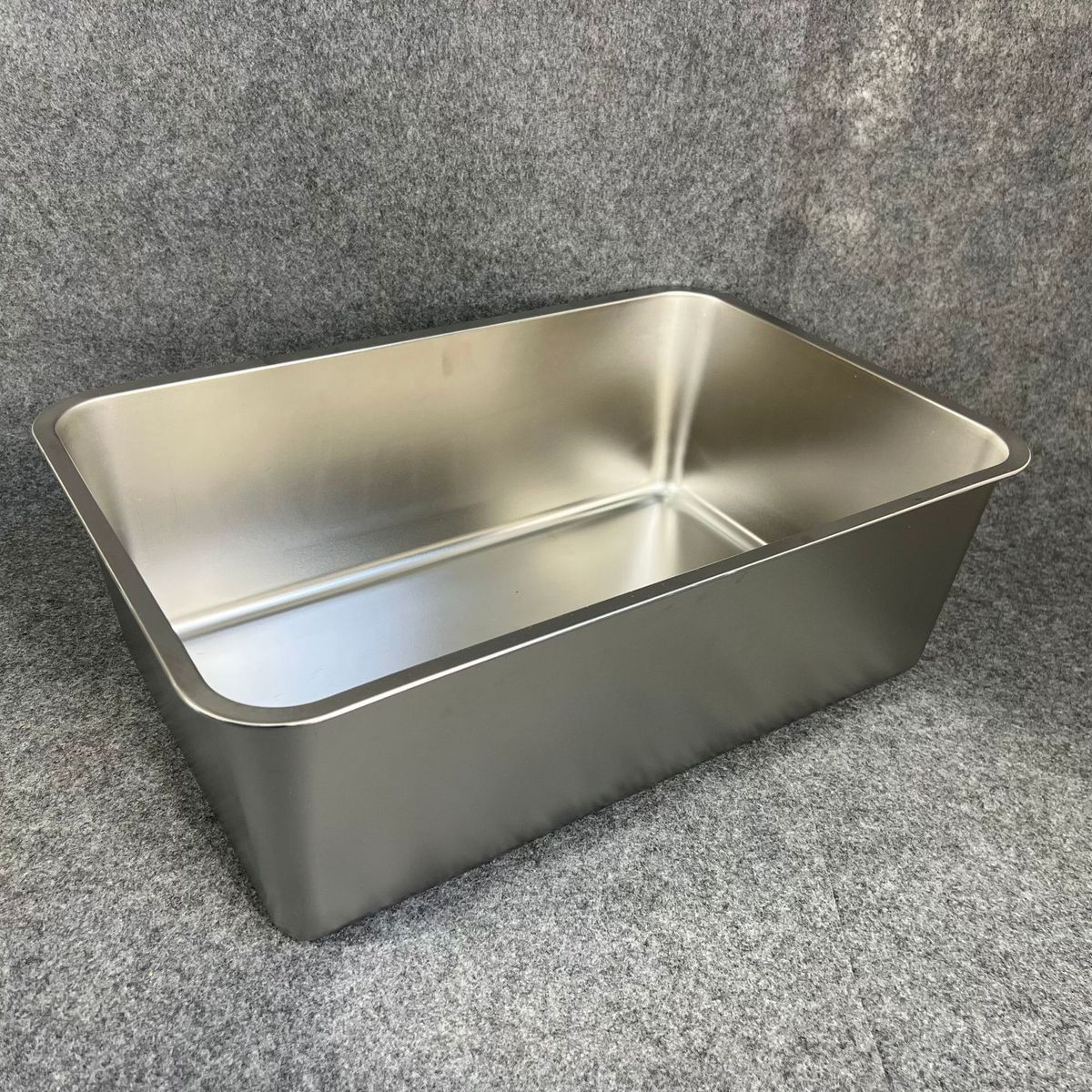Stainless Steel Flat Bottom Deepened Rectangular Canteen Steaming Rice Tray Vegetable Basin With Lid Square Cat Litter_voghion.com