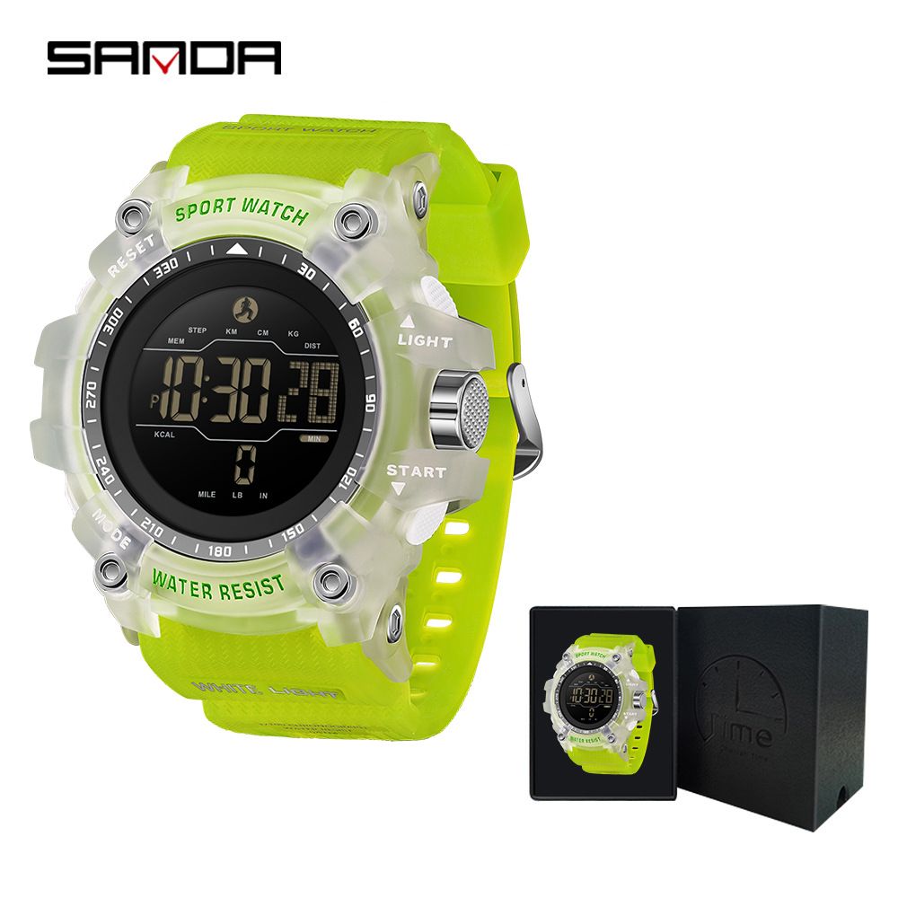 Sanda Watch Calorie Counter Step Dual Time Zone Sports Watch Waterproof Large Screen Multi Functional Outdoor Electronic Watch Cross Border_voghion.com