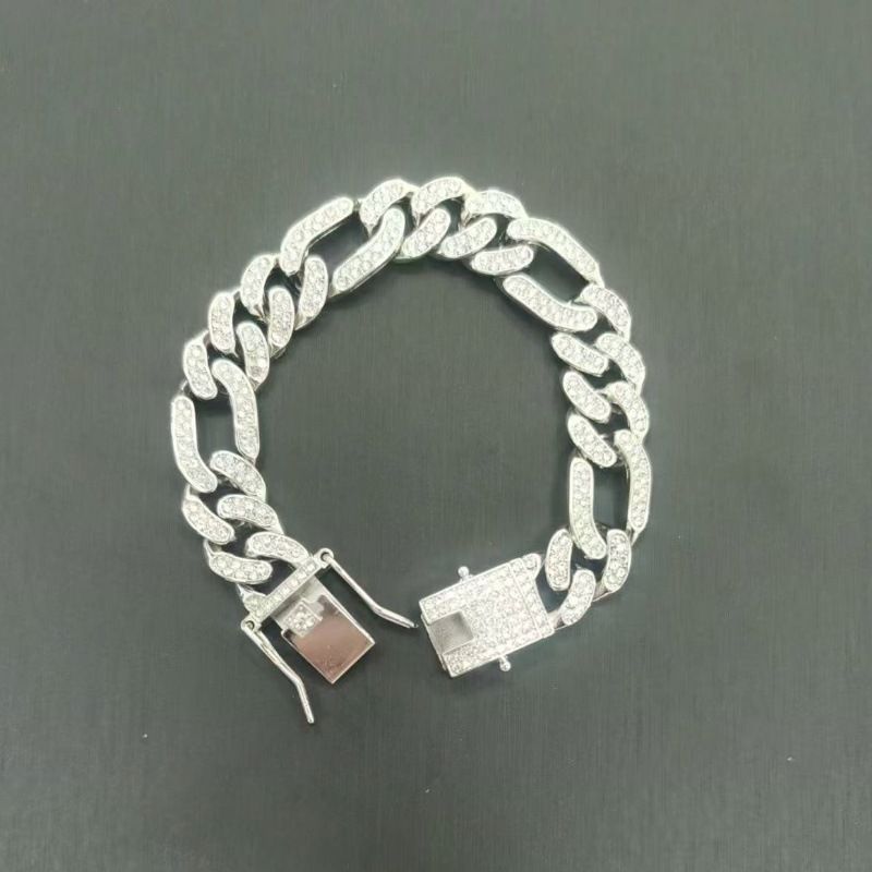 Hip Hop Trendsetter Cuban Chain Diamond New 3:1 Full Diamond Bracelet Cuban Chain Men And Women Hiphop_voghion.com