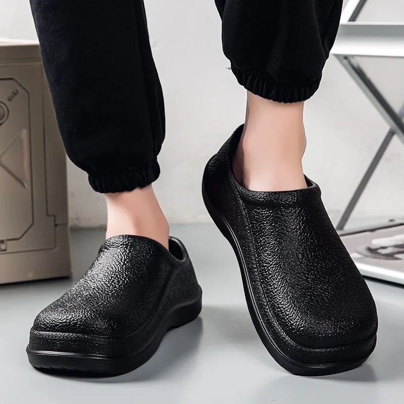 Chaussures de restaurant de service alimentaire pour hommes, chef antidérapant résistant à l'huile pour chaussures de travail de cuisine_voghion.com