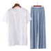 Herrenbekleidung Baumwolle Seide Pyjamas Dünne Kurzarm Anzug Künstliche Home Kleidung Hose Zweiteiliger Anzug_voghion.com