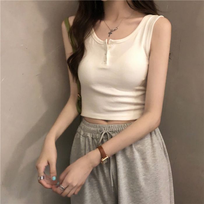 Kadın Giyim İç Katman veya Dış Katman Olarak Giyilebilir Güzel Sırt Yaz Tatlı ve Baharatlı Kısa Üstler_voghion.com