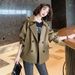 Temperament Short Windbreaker Women's Korean Version Suit Collar Long Sleeved Top Spring And Autumn New Loose_voghion.com