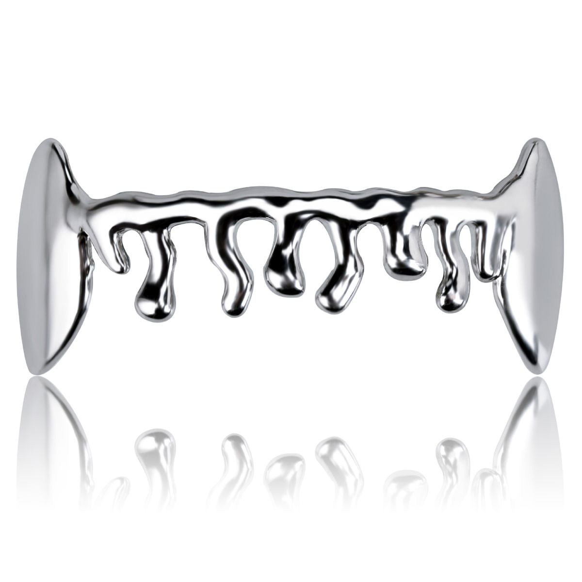 Plated Water Drop Canine Lower Teeth Personality Clown Hip Hop Decorative Gold Braces_voghion.com