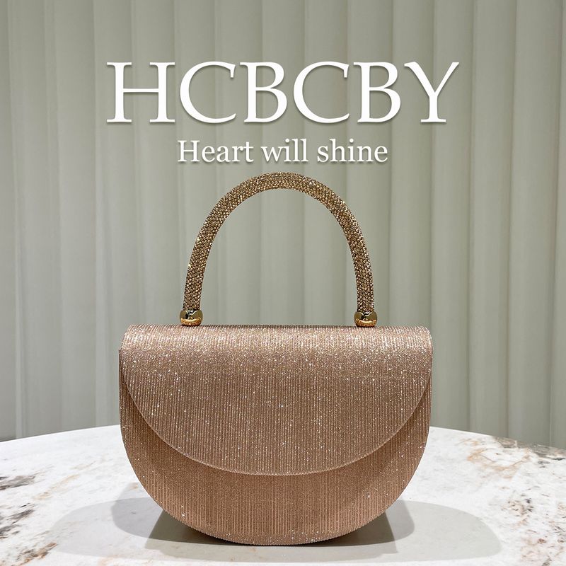 Champagnerfarbene Glitzer-Abendtasche – Elegante Handtasche für Damen (Klassische Brauttasche, perfekt für Hochzeiten und besondere Anlässe)​_voghion.com