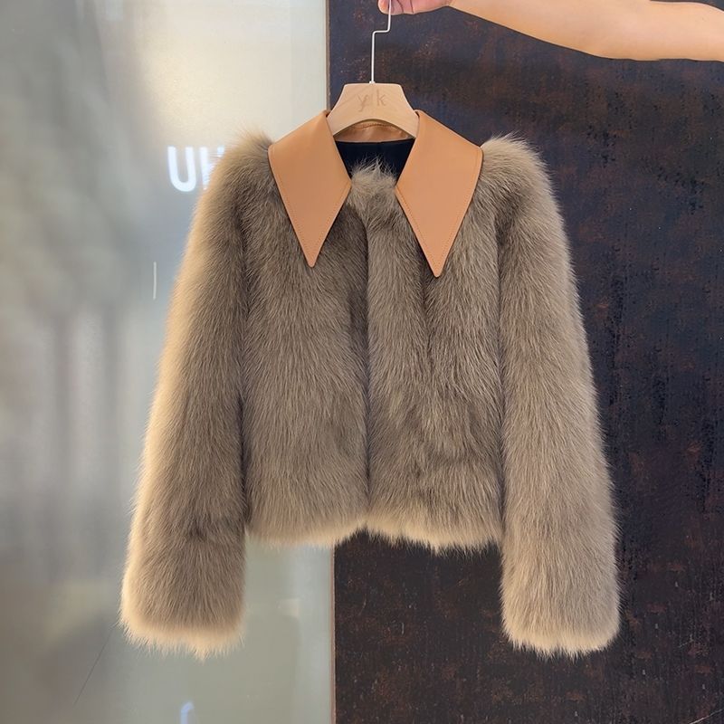 Women's Clothing Autumn And Winter Fur Casual Versatile Integrated Doll Collar Coat _voghion.com