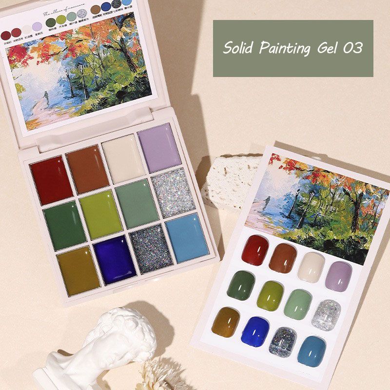 12/16 Colors Solid Cream Gel Nagų Lakas Palette Jelly Color Painting Soak Off UV LED Phototherapy Gel Ilgalaikis Nagų Lakas_voghion.com