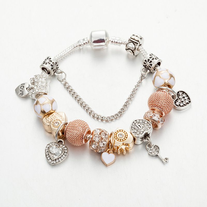 Nieuw ontwerp Mooie kristalkralen bedelarmbanden tas Kleurrijke emaille handgemaakte diy bedelarmband voor vrouwen kinderen_voghion.com