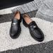 New slip-on small leather shoes niche retro chunky single shoes_voghion.com