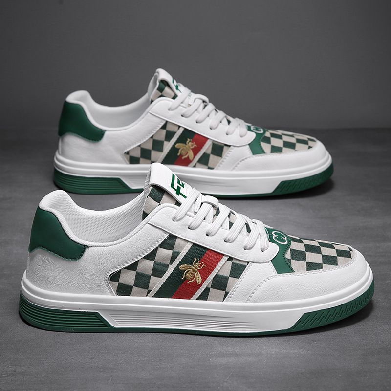 Fashion shoes lace-up small white shoes casual shoes summer plaid shoes fashion personality thick-soled shoes_voghion.com