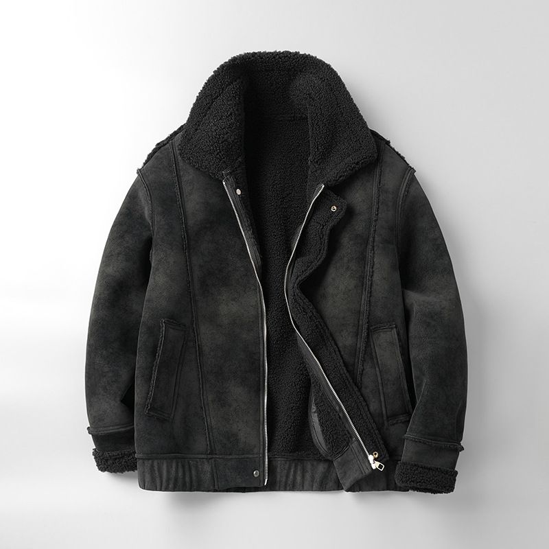 Men’s Faux Leather & Fleece Jacket -Style Winter Coat With Stand Collar (Sizes L-4XL, Black/Brown)_voghion.com