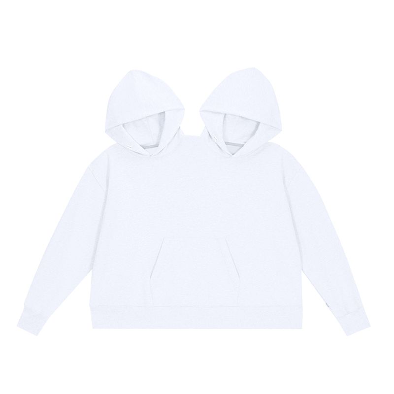 2024Ceative Couple Two Peson One Piece Intimate Hooded Sweate Loose Solid Colo_voghion.com