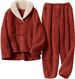 Women's Cozy Fleece Pajama Set With Kangaroo Pocket - Winter Warm Sleepwear & Loungewear For Home, Soft And Comfortable, Plus Size Available_voghion.com