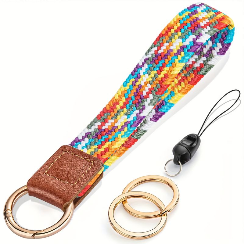 Cordino da polso, cordino portachiavi elastico da polso, grazioso cordino portachiavi per donne e uomini, portafoglio con tessera portachiavi per auto, portachiavi corto per cellulare_voghion.com