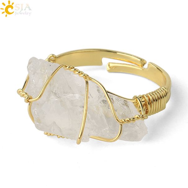 Anello aperto versatile con ametista naturale placcato oro per donna, semplice e di personalità._voghion.com