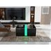 Hochglanz Couchtisch Mit Fernbedienung 16 Farben LED Lichter, Versenkbares Fach, LED Sofa Ablagetisch Für Wohnzimmer, 73*60*34cm Hochglanz Schwarz_voghion.com