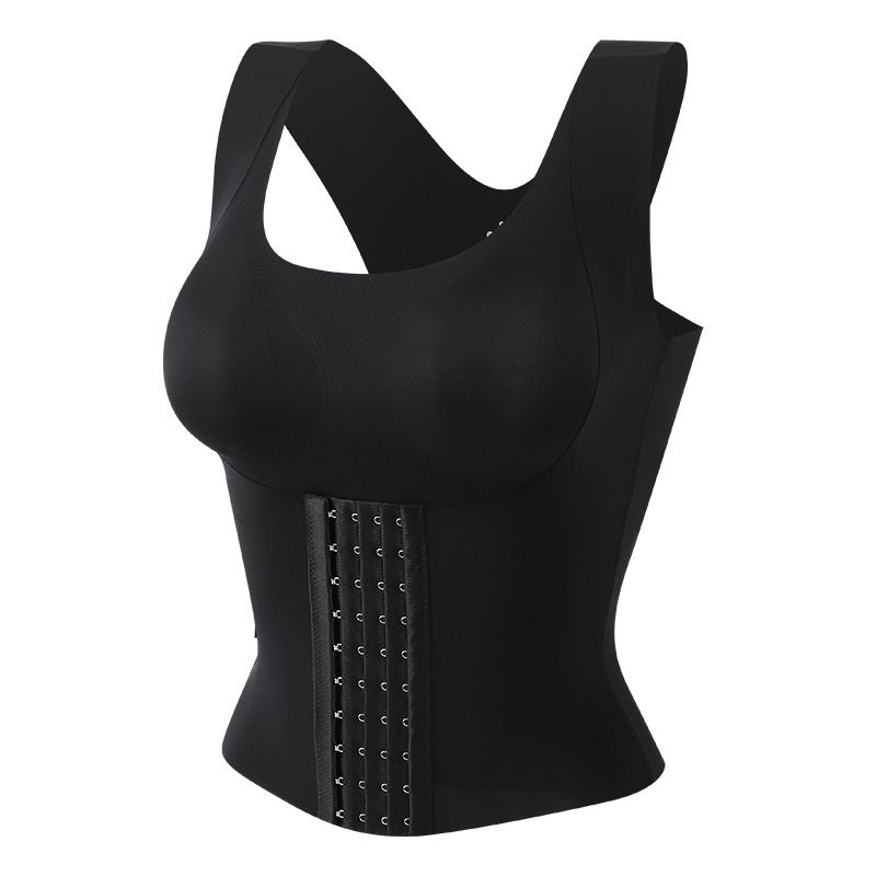 Bauchformendes Top für Damen in großen Größen mit Brustpolstern und schönem Rücken, nahtlos, Sport-Weste, figurformendes Bauch-Top_voghion.com