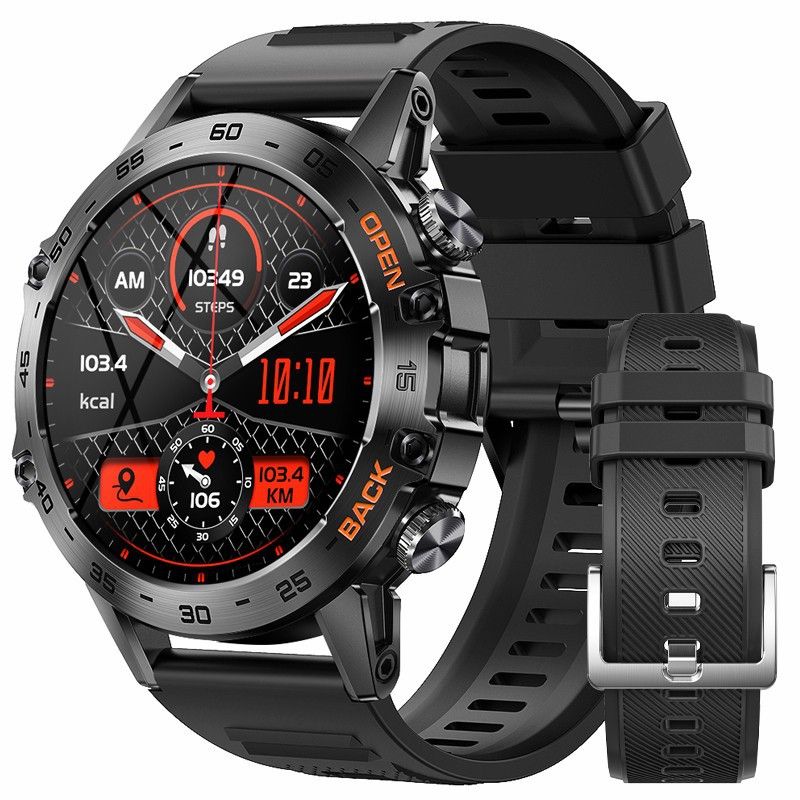 Smartwatch für Herren mit Blutdruck- und Blutsauerstoffmessgerät, wasserdichtem Fitness-Tracker, Bluetooth-Anruf, Herzfrequenz- und Schlaf-Tracking_voghion.com