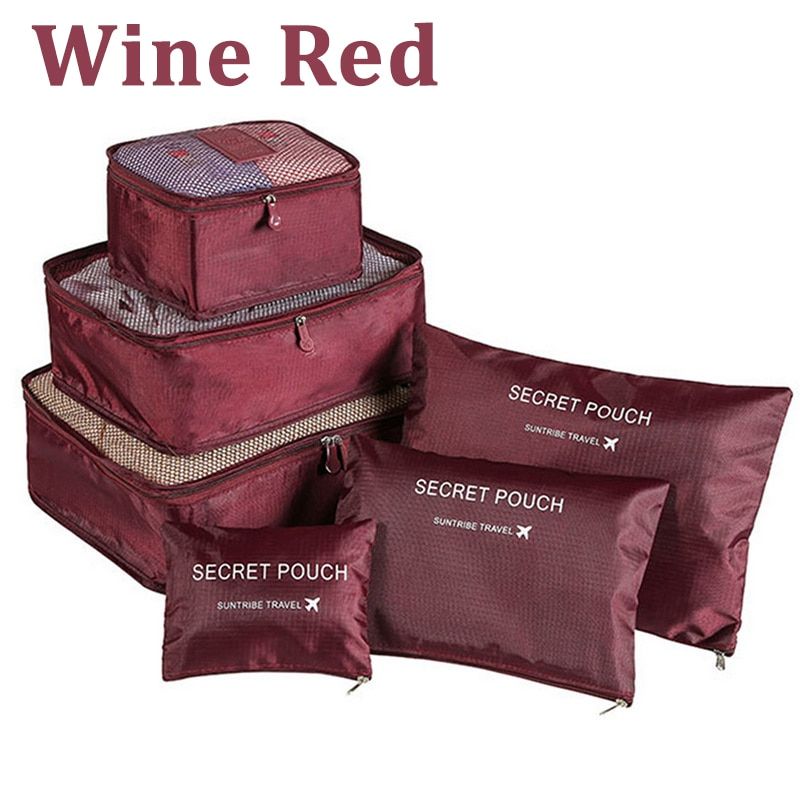 6pcs Travel Bags Suitcase Packing Set Storage Cases Portable Lage Clothes Shoe Foldable Organizer_voghion.com