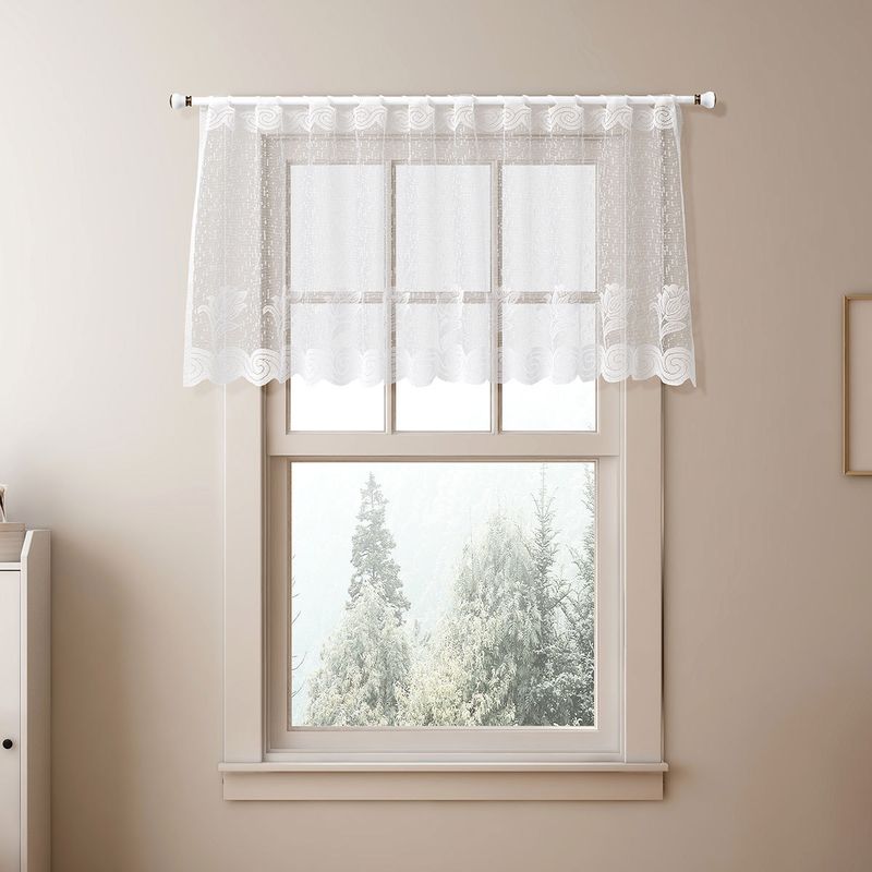 Modern Marble Print Sheer Curtains - Semi-Sheer Gauze Drapes For Bedroom & Living Room, Wave Design Short Curtains With Light Filtering_voghion.com