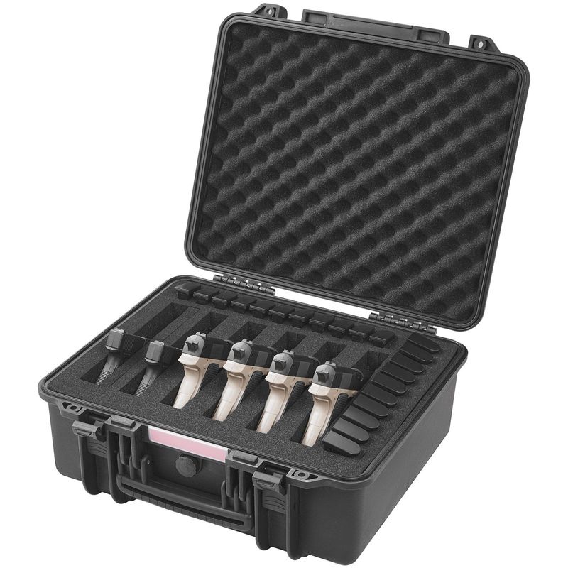 VEVOR Hard Pistol Cases With Pre-cut PU Foam Lockable Pistol Case For 6 Pistol_voghion.com