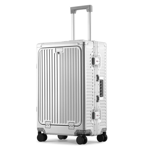 Ultra-Light Aluminum-Magnesium Alloy Carry-On Luggage With USB Charging Port & TSA Lock - 20" & 24" Hardside Spinner Suitcase For Business & Travel_voghion.com