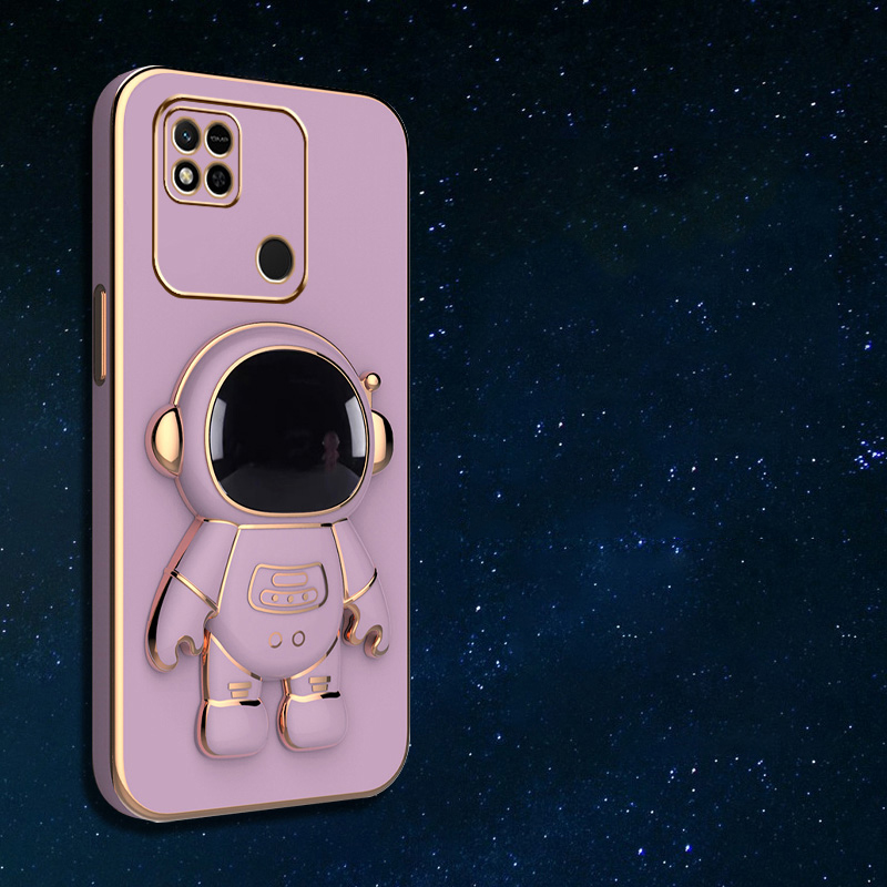 Étui de support de téléphone de placage de support d'astronaute pour Xiaomi Redmi 10A 10C 10X 10 couverture arrière souple_voghion.com