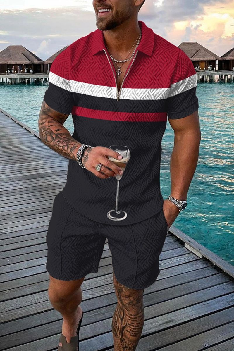 Herrenbekleidung T-Shirt Anzug Sommer O-Ausschnitt Kurzarm Top 3D Style Fashion Casual T-Shirt_voghion.com