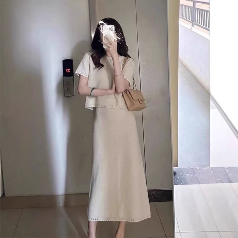 Sommer-Outfit 2025: Neues, elegantes High-End-Zweiteiler-Rock-Set im Socialite-Stil für Damen_voghion.com