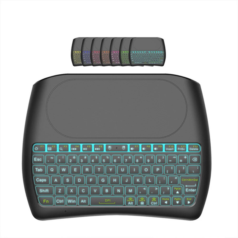 D8 Wireless Mini English 2.4G Bluetooth 7 Color Backlight Air Mouse Touchpad Keyboard for Android TV_voghion.com