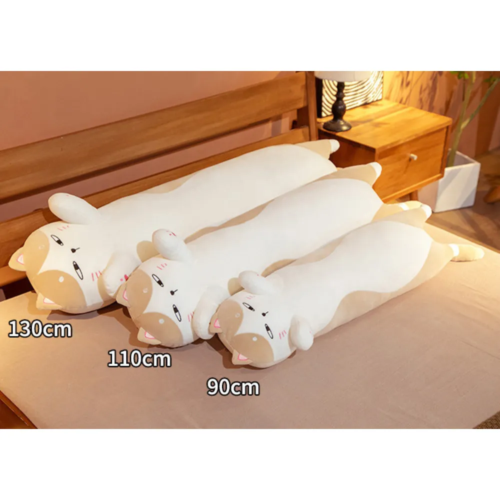 Plīša rotaļlieta radošam kaķim, garš spilvens, spilvens, kāju skava, nomierinošs miegs, noņemama un mazgājama auduma lelle_voghion.com