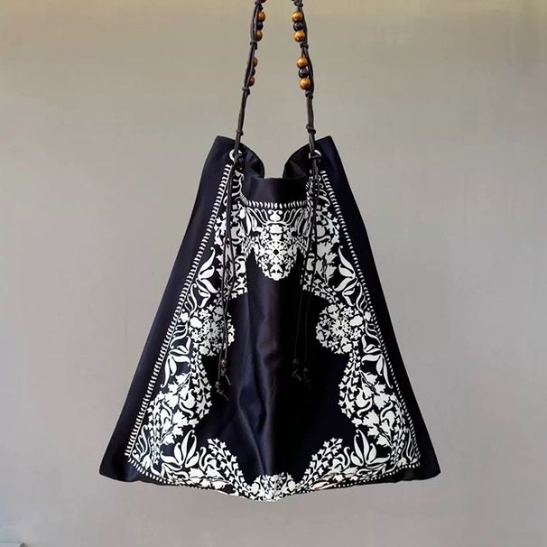 Borsa a tracolla da donna con stampa artistica bifacciale, primavera ed estate 2025 di Niche Silk_voghion.com