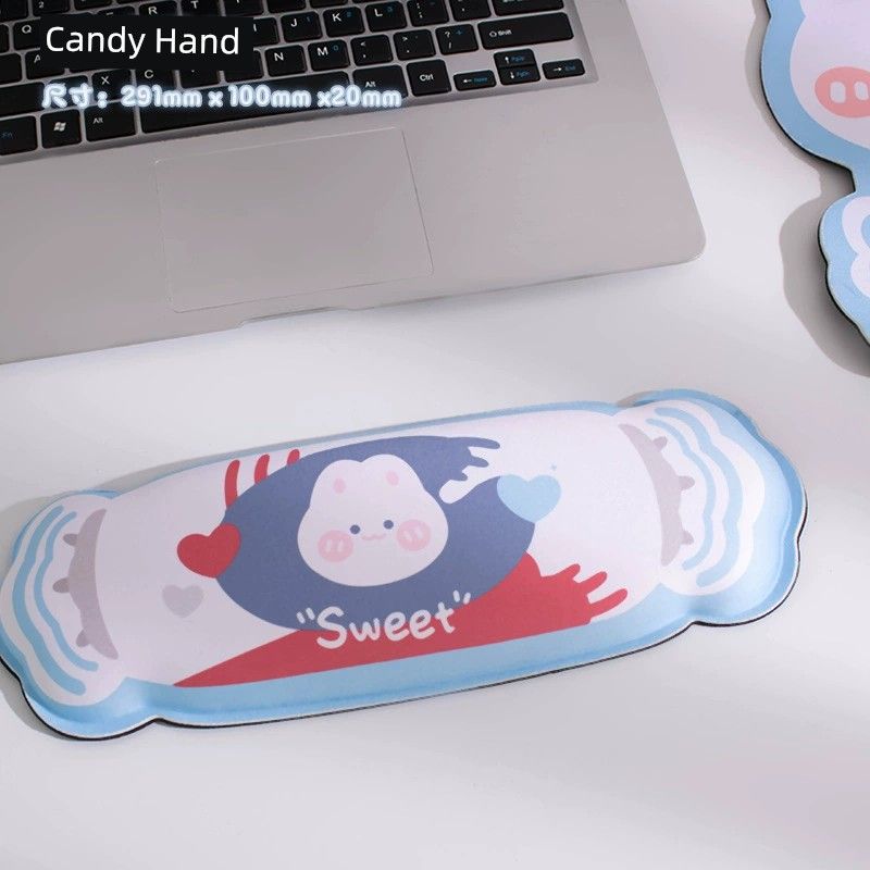 Vassoio per tastiera e mouse a forma di coniglio di qualità imbattibile, in silicone, per ufficio, con poggiapolsi spesso e comodo, protezione per le mani._voghion.com