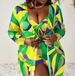 Women's Floral Print Cover-Up Swimsuit Set - Sheer Beach Tunic With Bikini & Sarong - Plus Size Swimwear For Pool_voghion.com