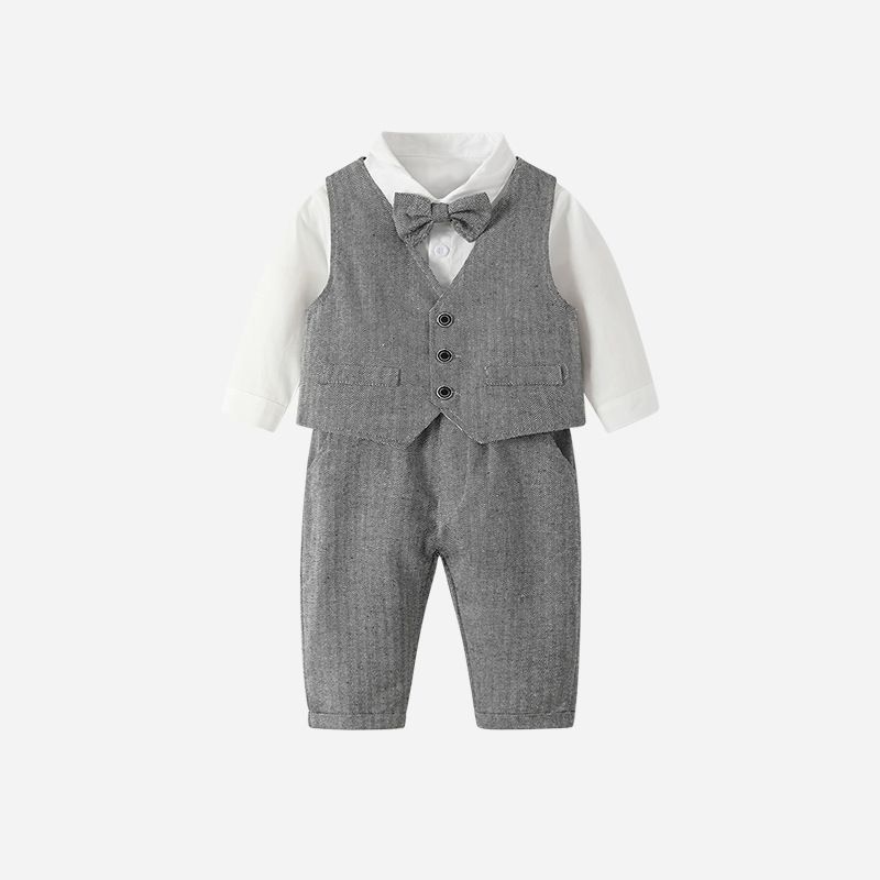 Kinderkleid Hübscher neuer Jungenanzug im kleinen Kinder-Blumenkind-Performance-Kleid Performance-Kleid_voghion.com